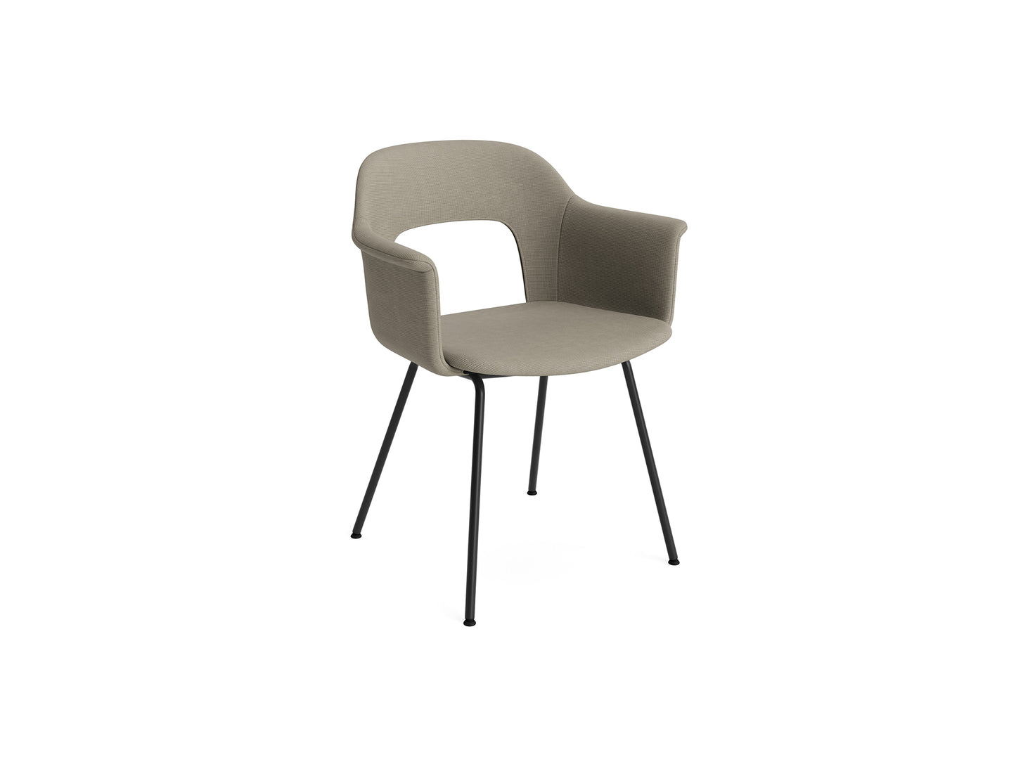 Layout Armchair Upholstered 214 Metal Base by HAY - Black Steel Base / Naveli 133