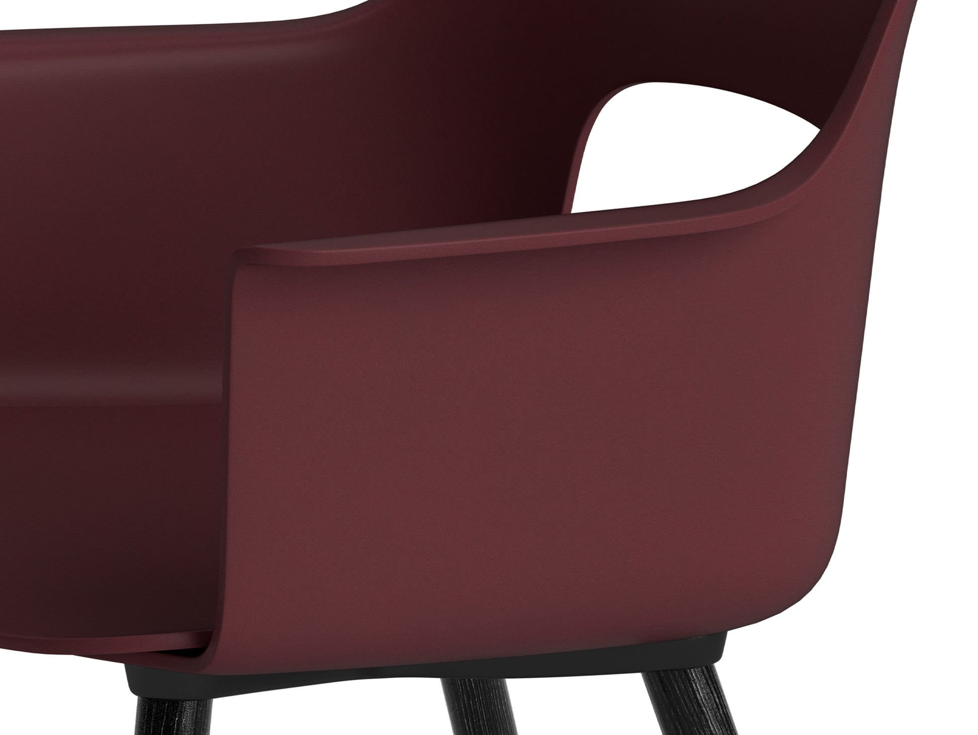 Layout Armchair Wood Base by HAY - Polypropylene Seat (221) / Black Lacquered Oak Base / Bordeaux