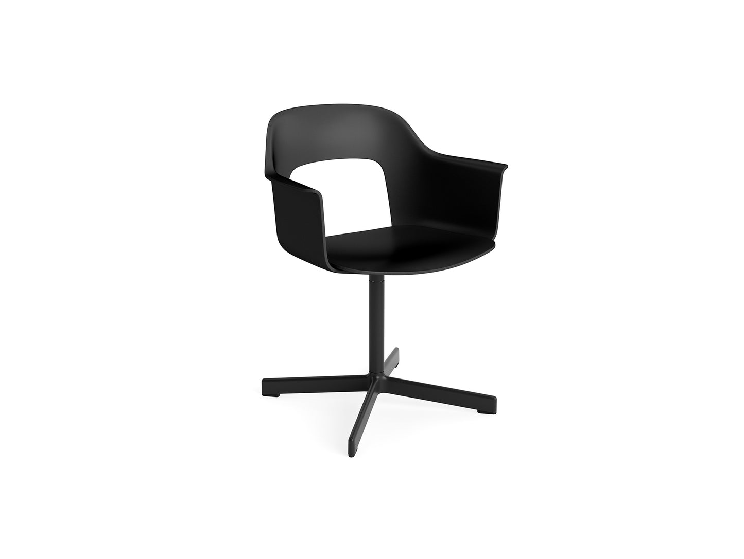 Layout Armchair 231 Swivel Base by HAY - Black Aluminium Base / Black