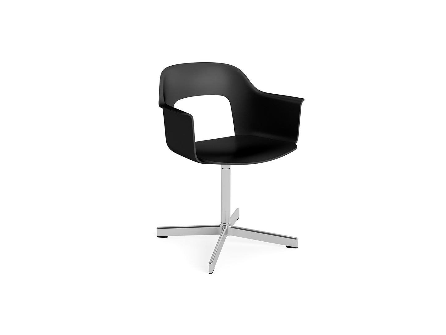 Layout Armchair 231 Swivel Base by HAY - Polished Aluminium Base / Black