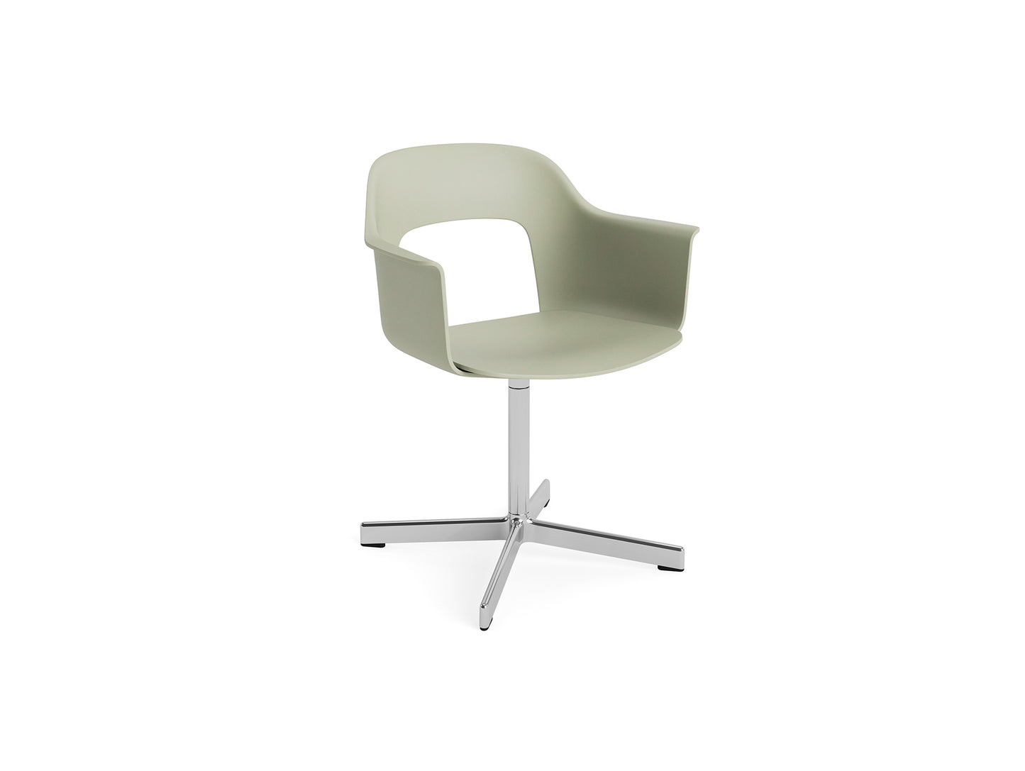 Layout Armchair 231 Swivel Base by HAY - Polished Aluminium Base / Pastel Green