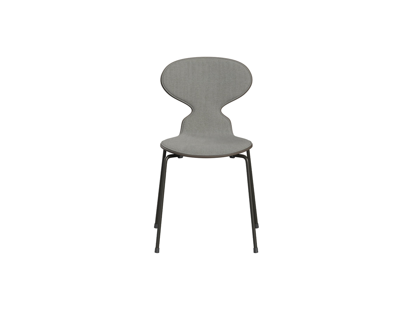 Ant Chair Front Upholstered - 4 Legs by Fritz Hansen - Brown Bronze Powder-Coated Steel / Deep Clay Lacquered Shell / Sunniva 3 153