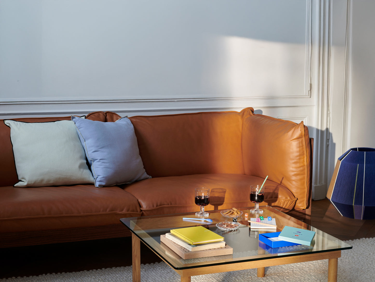 Arbour 3-Seater Sofa by HAY - Walnut Frame / Nevada Cognac Leather