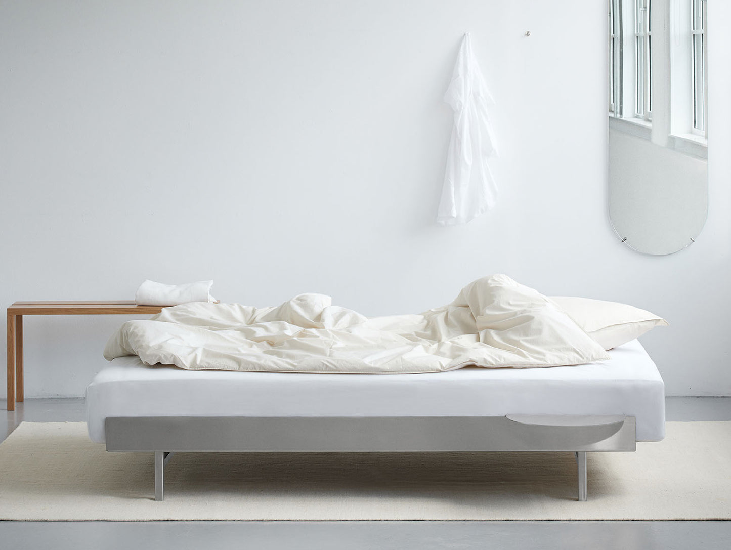 Bed 90 - 180 cm Stainless Steel (Low) by Moebe