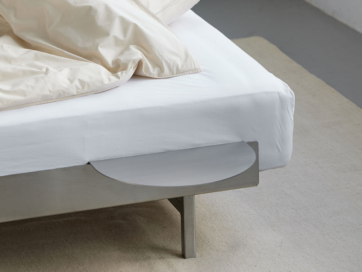 Bed 90 - 180 cm Stainless Steel (Low) by Moebe
