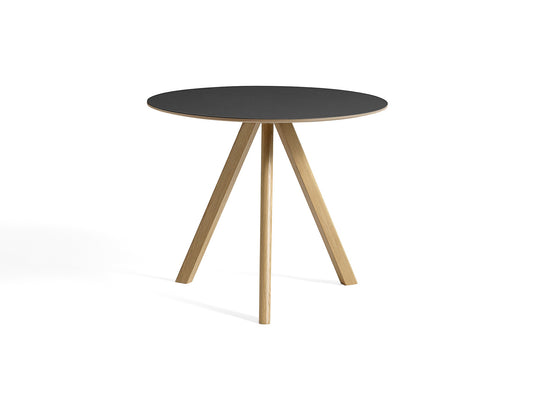 HAY CPH 20 Dining Table - Black Lino / Lacquered Oak / 90 cm