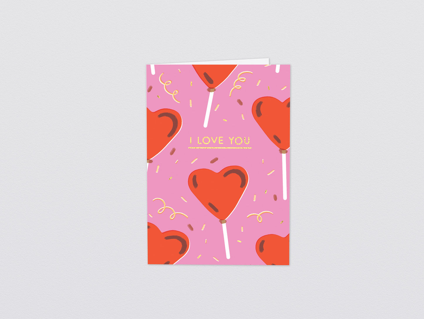 'Love Pop' Foiled Greetings Card by Wrap