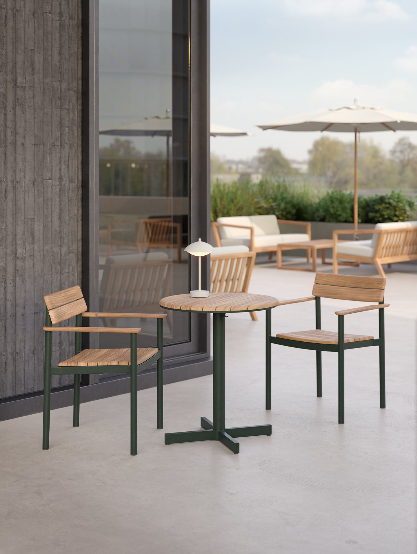Pelagus Cafe Table by Fritz Hansen - Hunter Green
