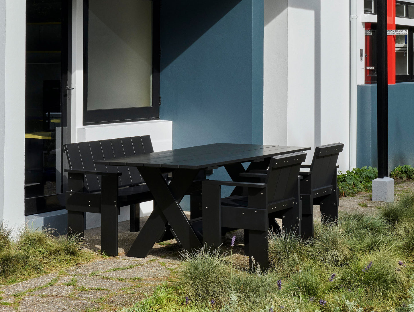 Crate Dining Table by HAY - Length: 180 cm / Black Lacquered Pinewood