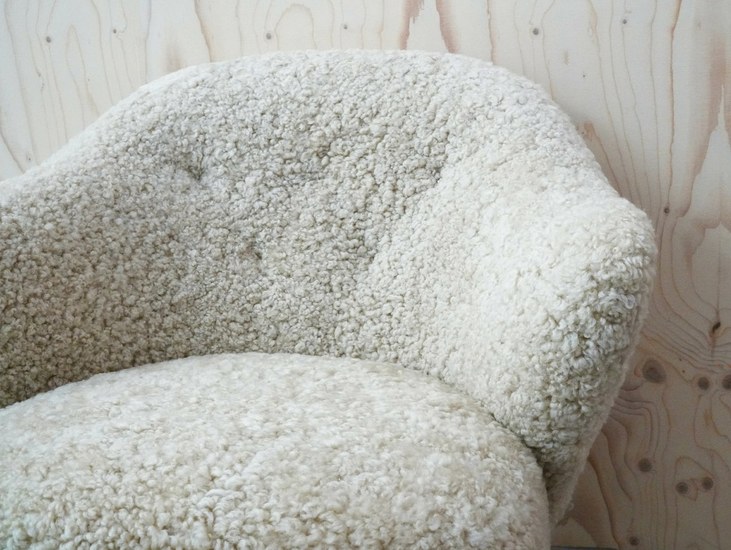 Ingeborg Lounge Chair by Audo Copenhagen - Dark Stained Oak / Sheepskin Moonlight Ingeborg
