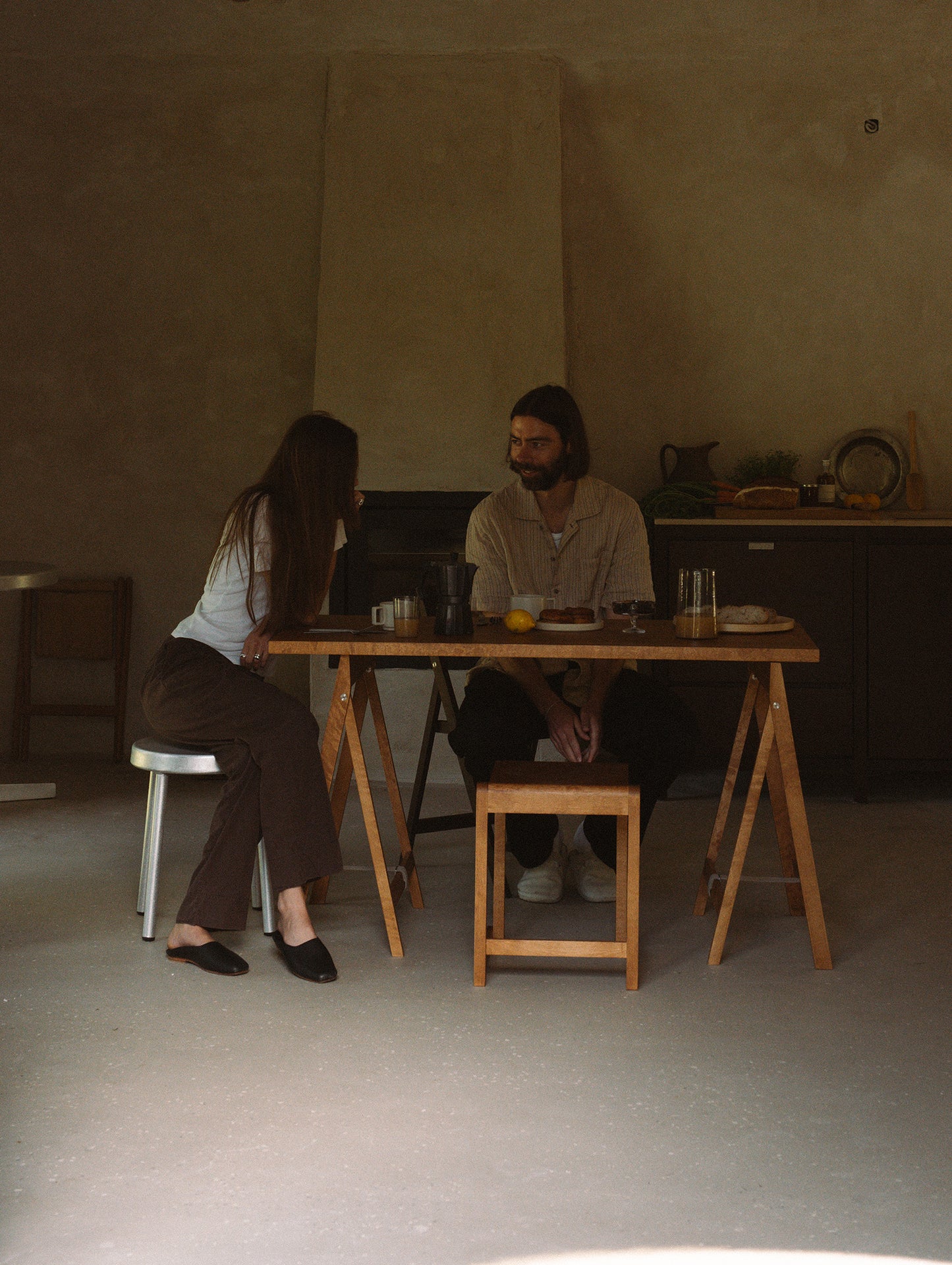 Folding Flat Trestle Table by Frama