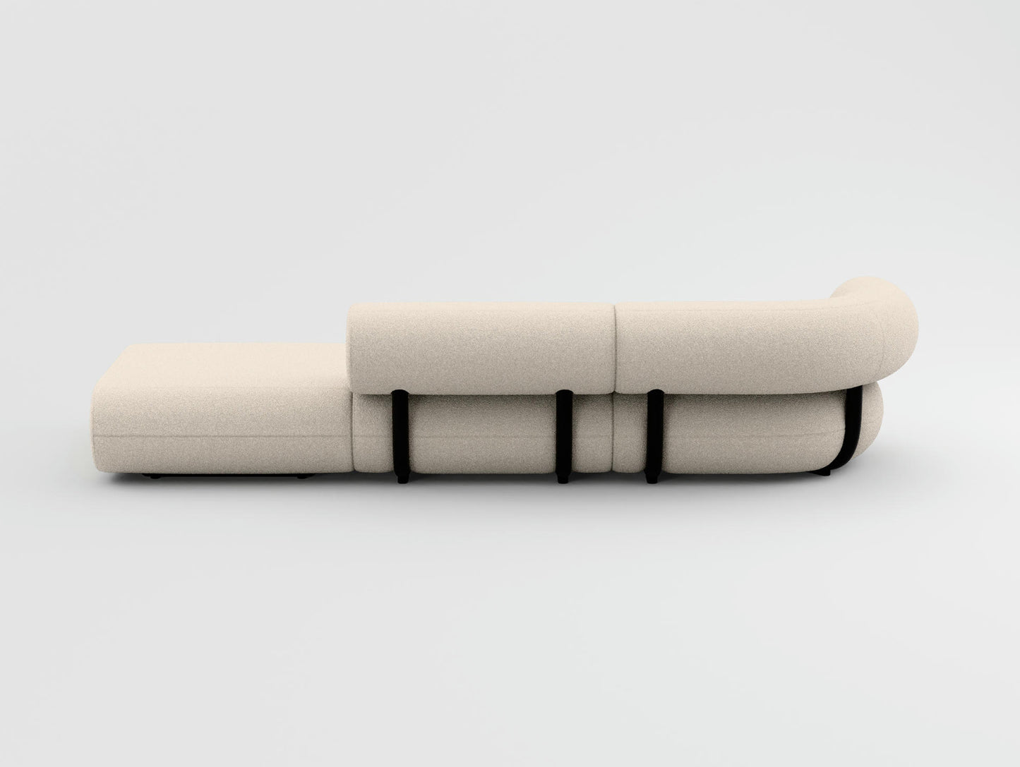 Fat 3-Seater Modular Sofa by Tom Dixon - Right Open End / Left Armrest / Tom Dixon Boucle 101