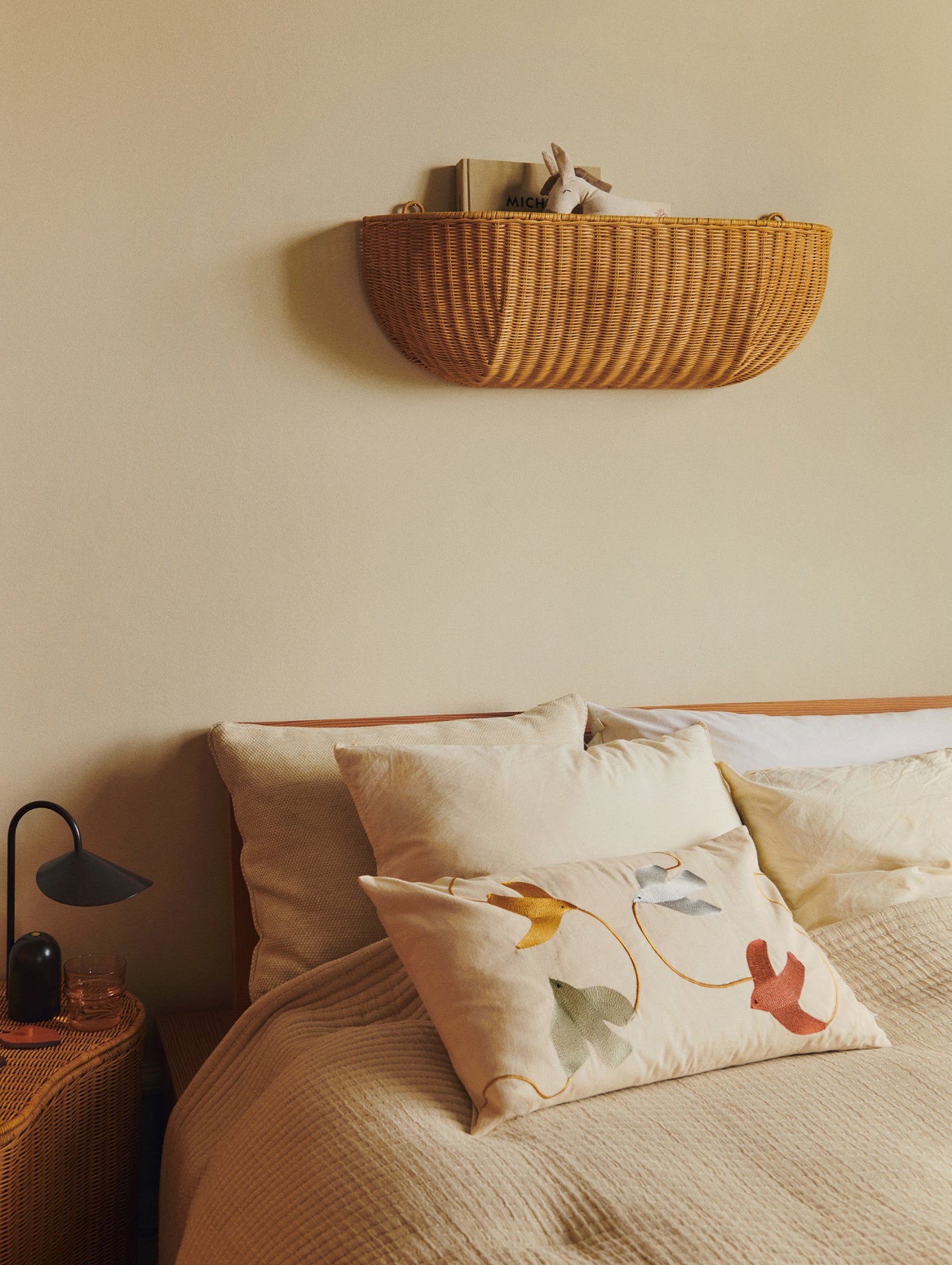 Swif Bird Embroidered Cushion by Ferm Living