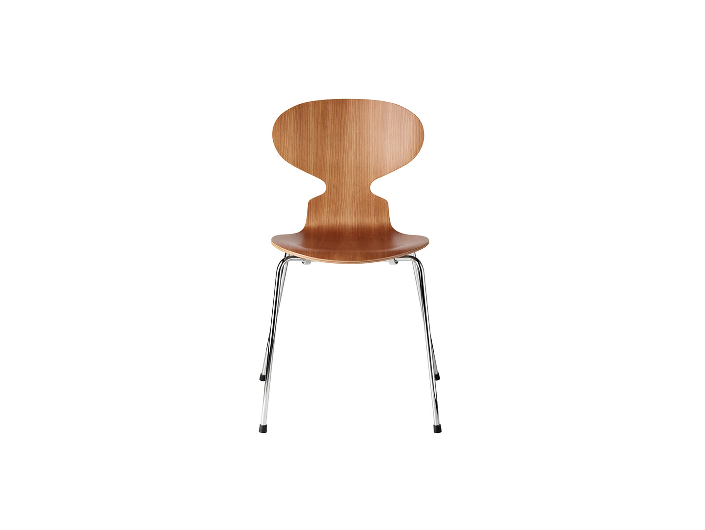 Ant Chair 4 Legs by Fritz Hansen - Natural Veneer Shell / Chromed Steel Base / Cherry