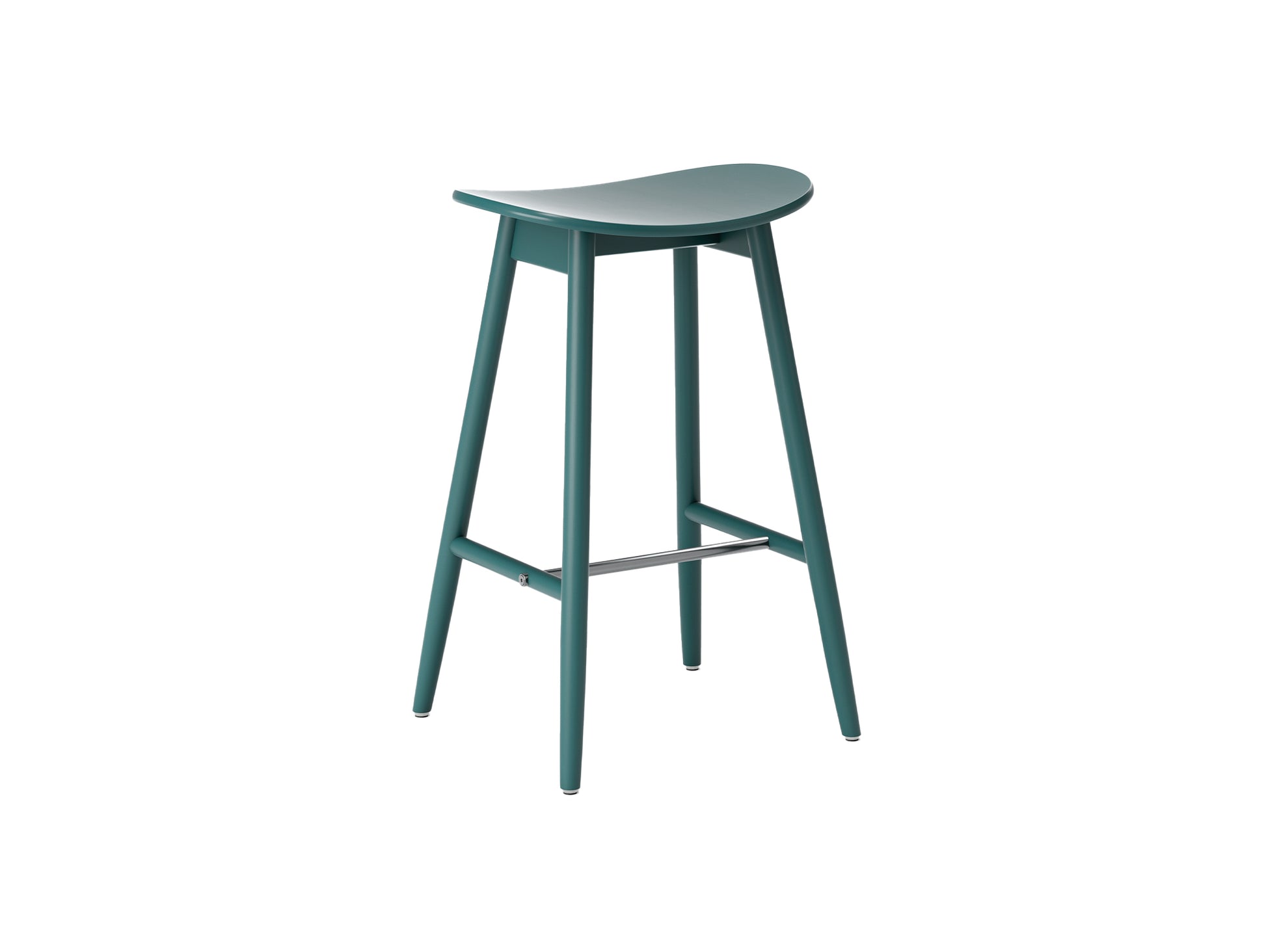 Icha Bar Stool by Massproductions - H650 / Library Green Lacquered Beech