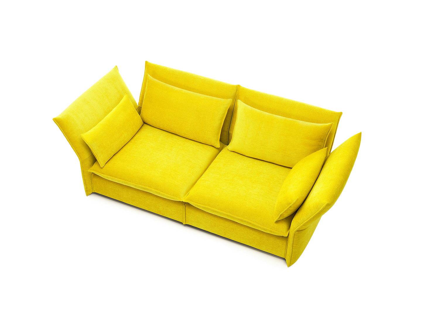 Mariposa 2.5-Seater Sofa by Vitra - Iroko 2 01 Lemon (F80)
