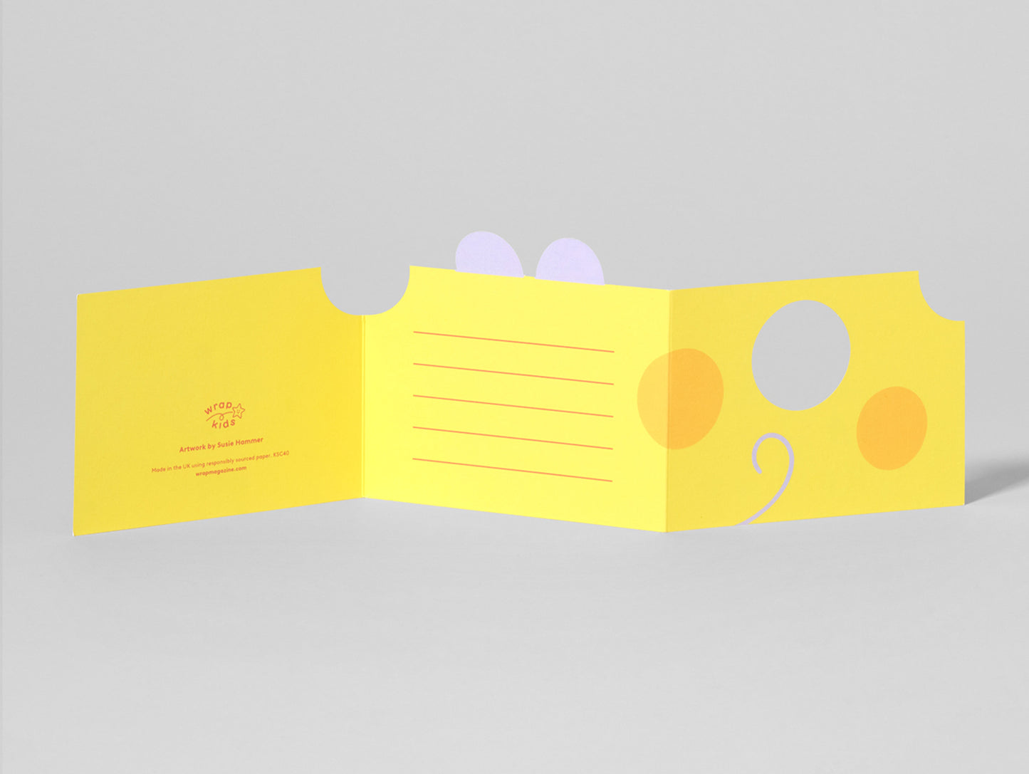 'Mouse In Cheese' Fold Out Greetings Card by Wrap