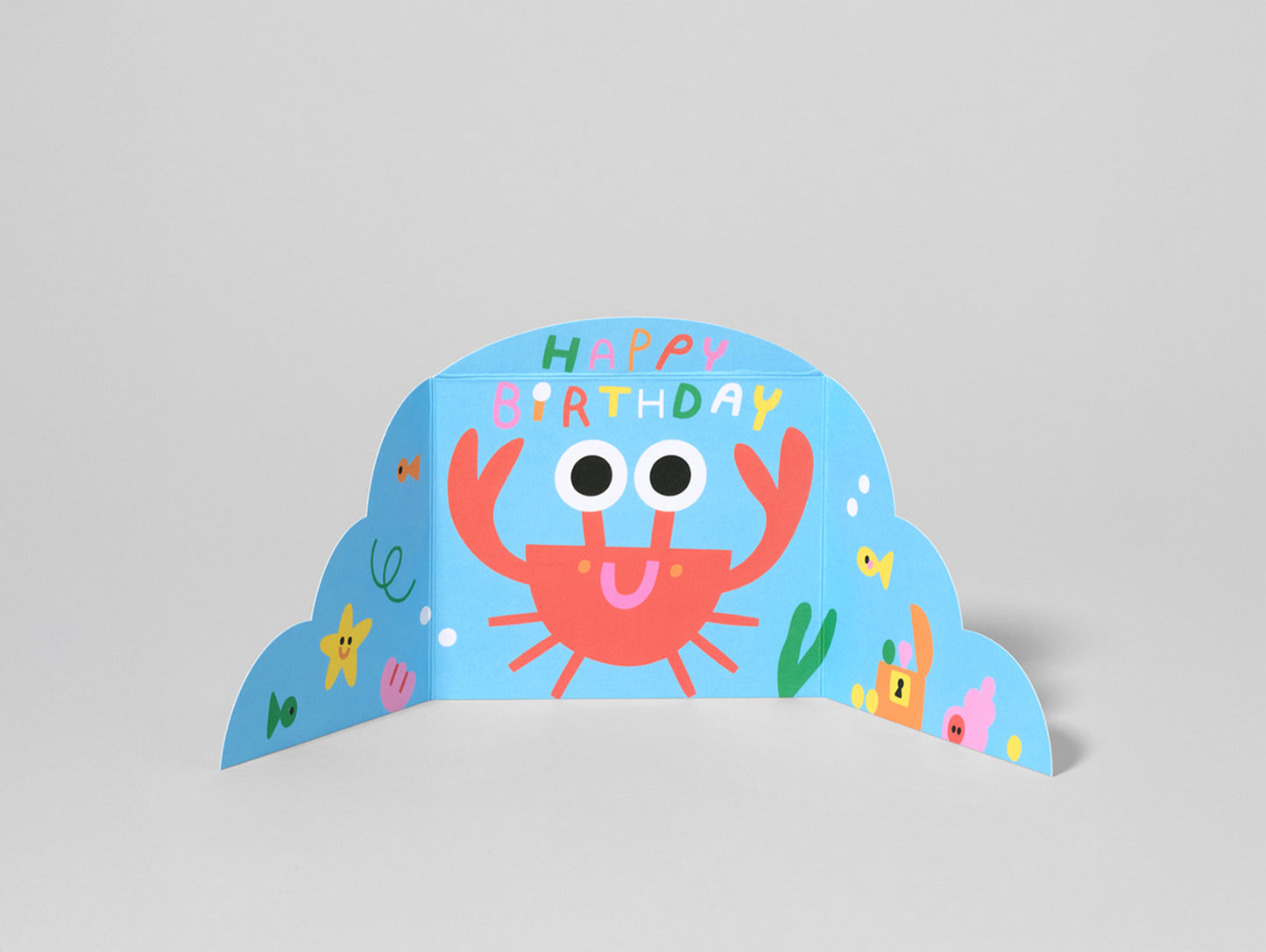 'Hiding Crab' Fold Out Greetings Card by Wrap