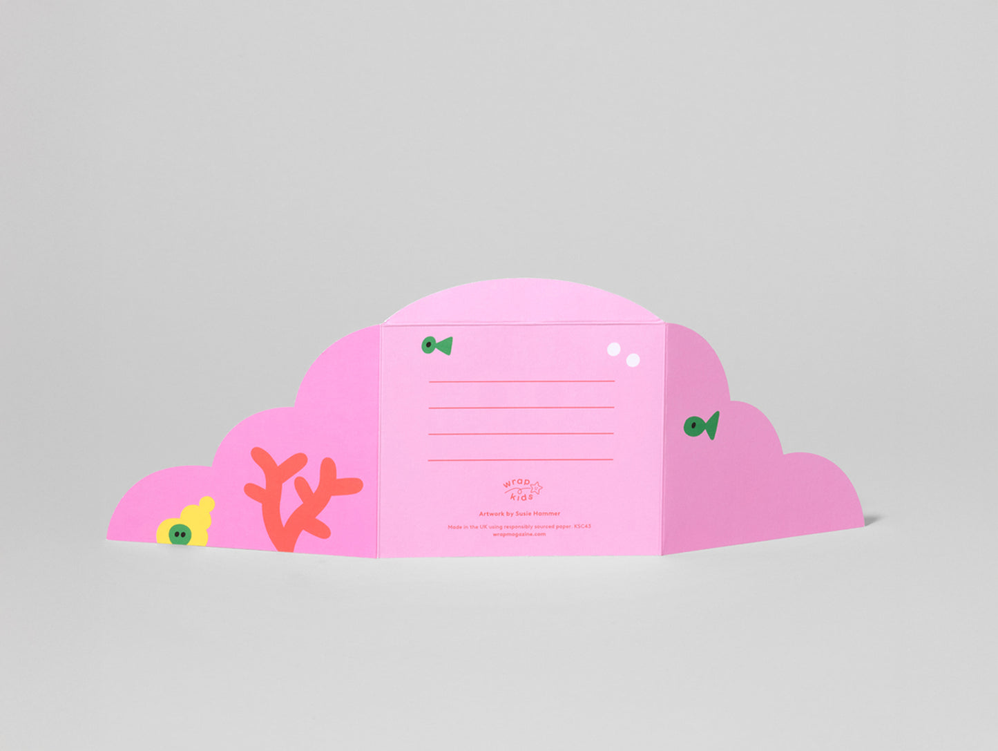 'Hiding Crab' Fold Out Greetings Card by Wrap