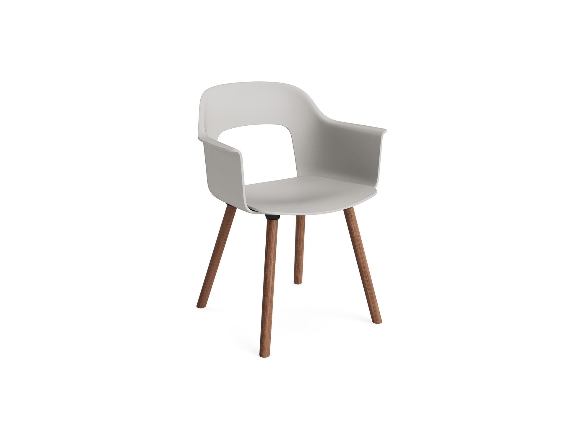 Layout Armchair Wood Base by HAY - Polypropylene Seat (221) / Lacquered Walnut Base / Sky Grey