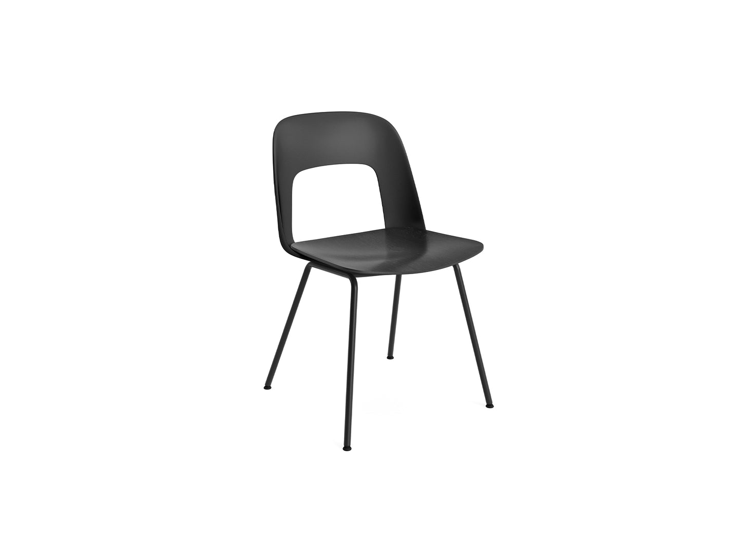 Layout Chair 112 Metal Base by HAY - Black Shell / Black Oak Vnneer Seat / Black Base