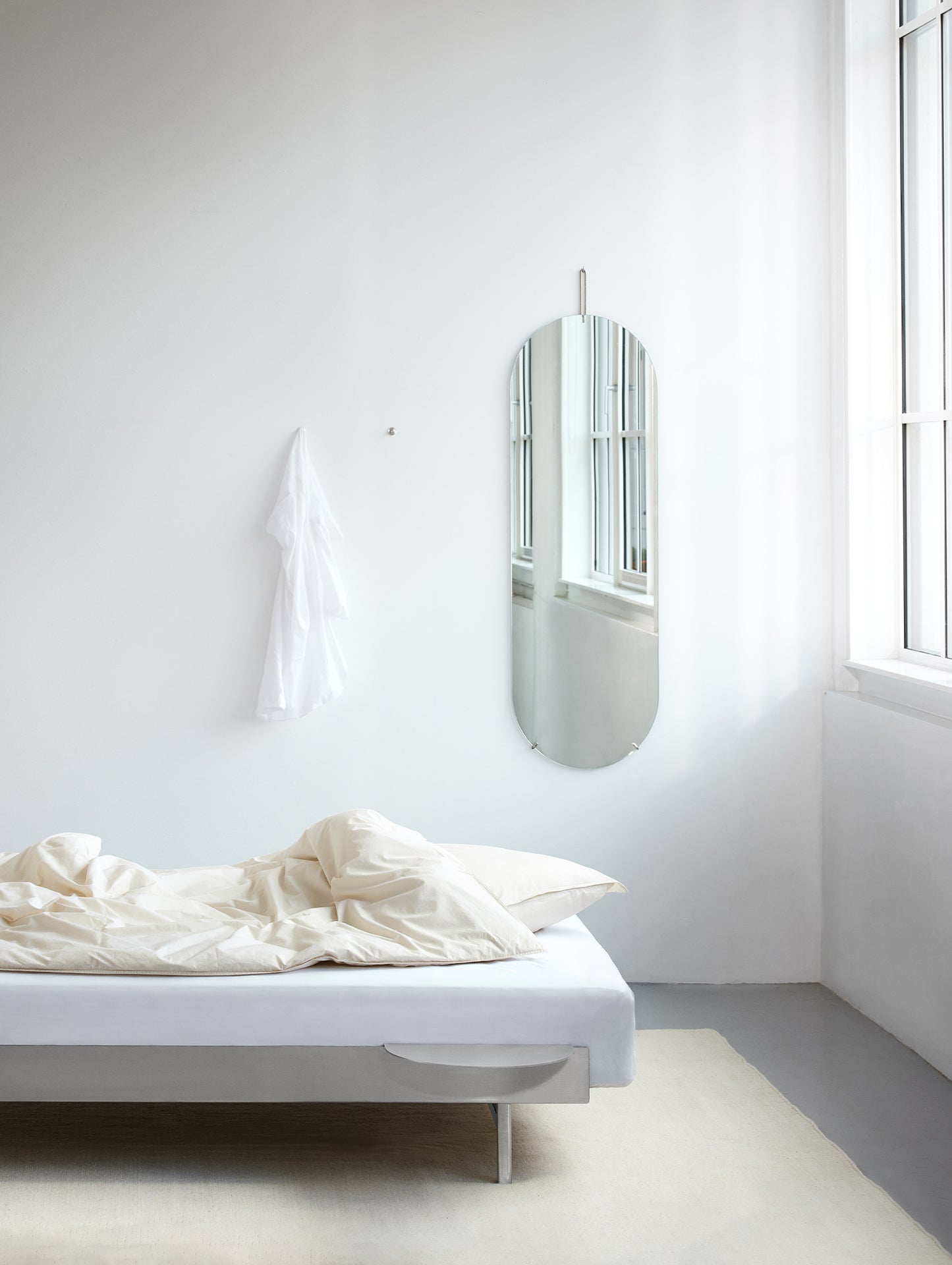 Bed 90 - 180 cm Stainless Steel (Low) by Moebe