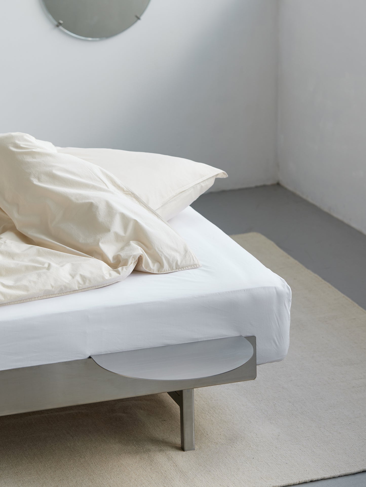 Bed 90 - 180 cm Stainless Steel (Low) by Moebe