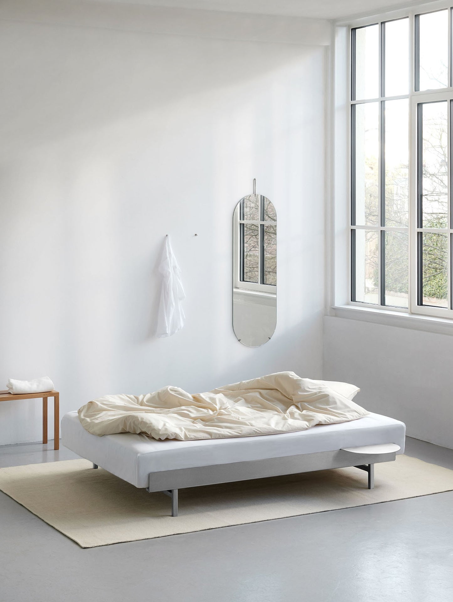 Bed 90 - 180 cm Stainless Steel (Low) by Moebe