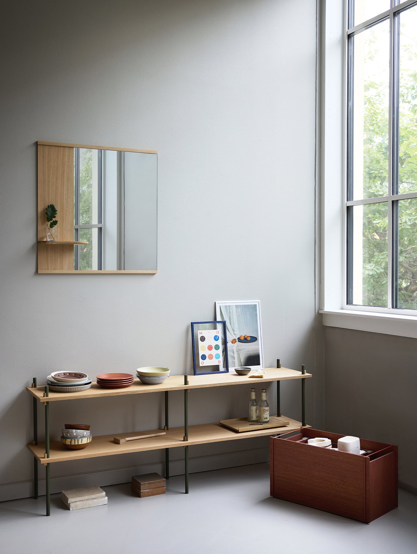 Mirror with a Shelf by Moebe