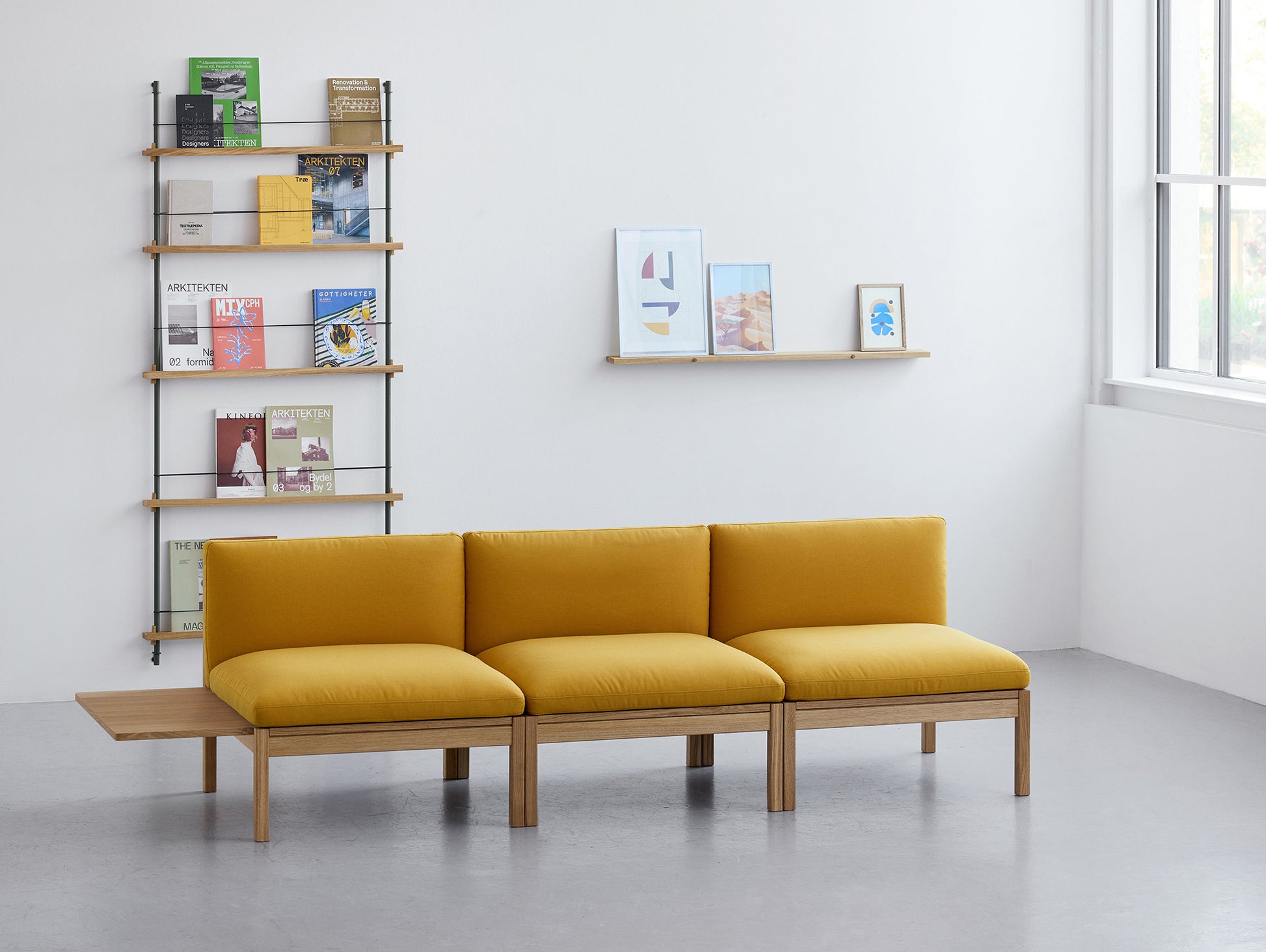 2-Seater Sofa Without Armrest with 1 Side Table by Moebe - Field 2 463