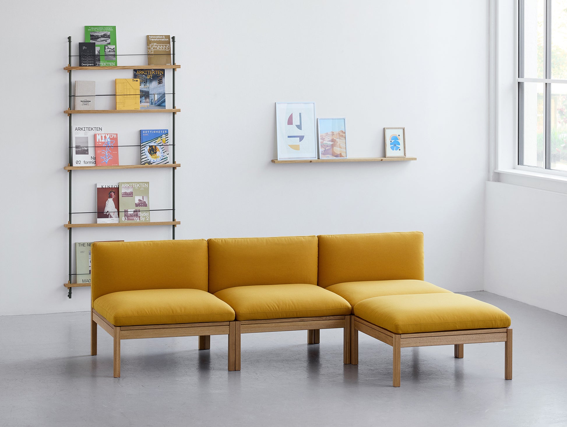 3-Seater Sofa with Chaise Longue (Without Armrest) by Moebe - Field 2 463