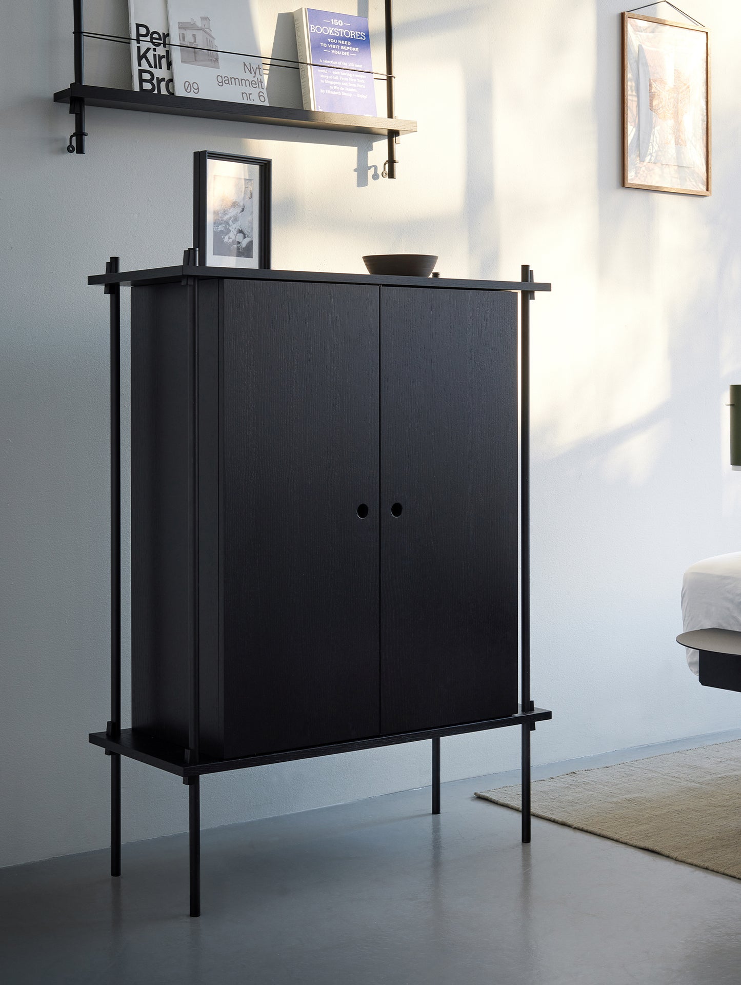 Moebe Shelving System - Tall Cabinet - Black Oak