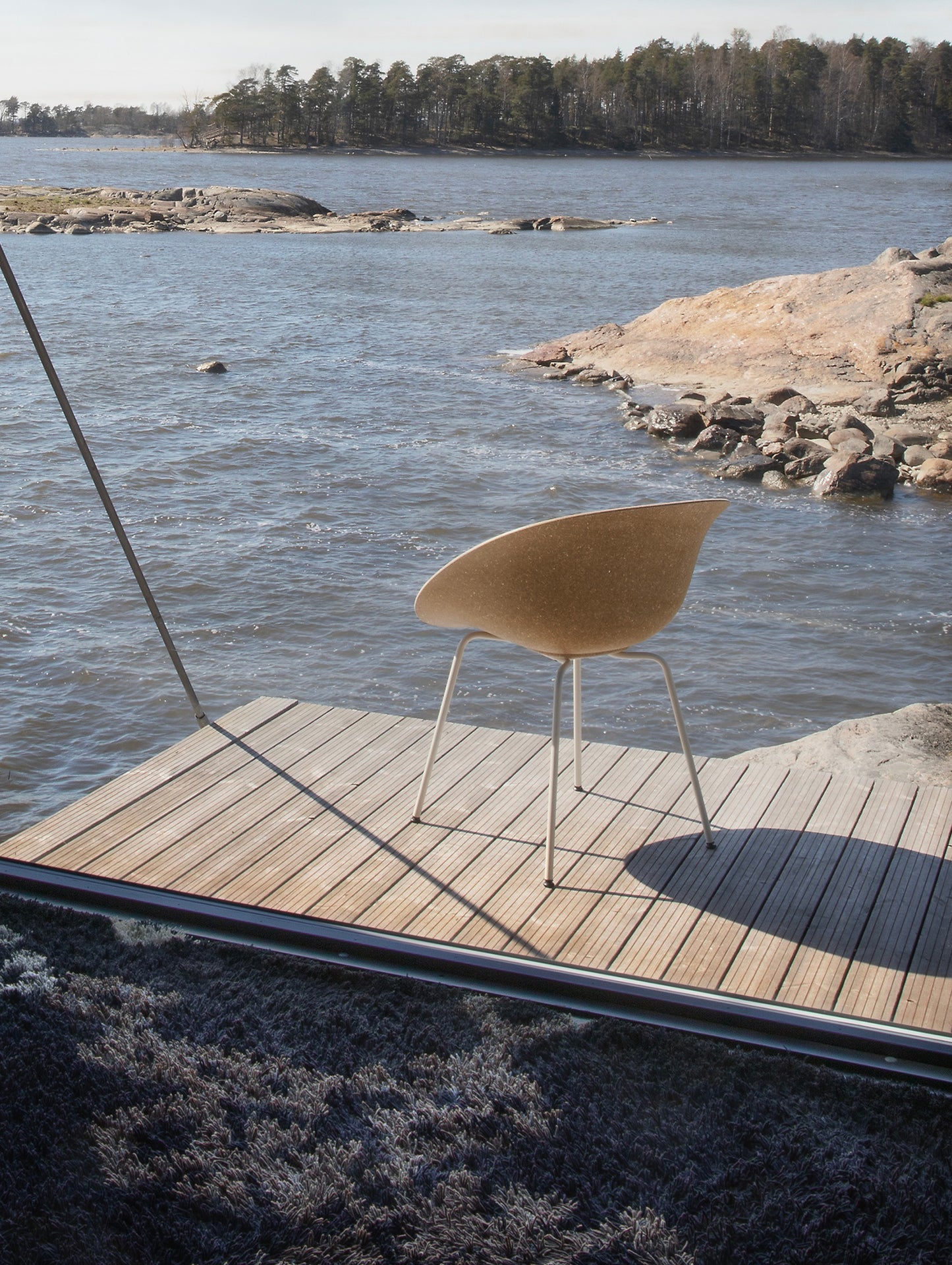 Mat Armchair - Steel by Normann Copenhagen - Cream Base / Hemp