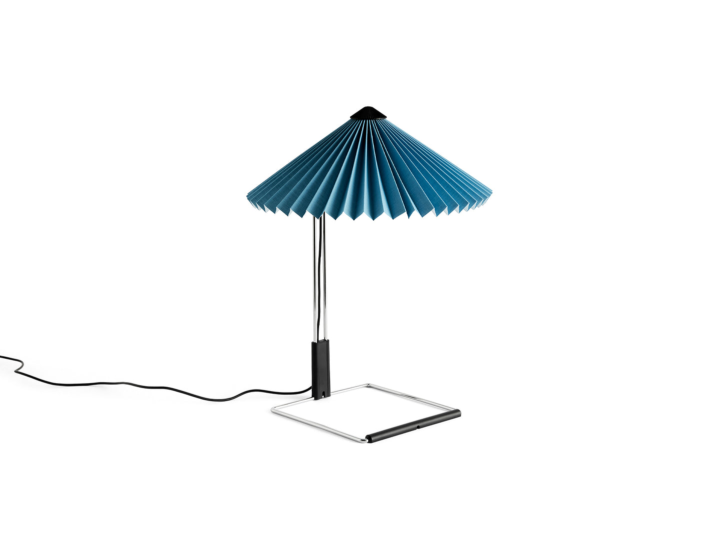Matin Table Lamp - Mirror Plated Steel Base / Placid Blue Shade by HAY