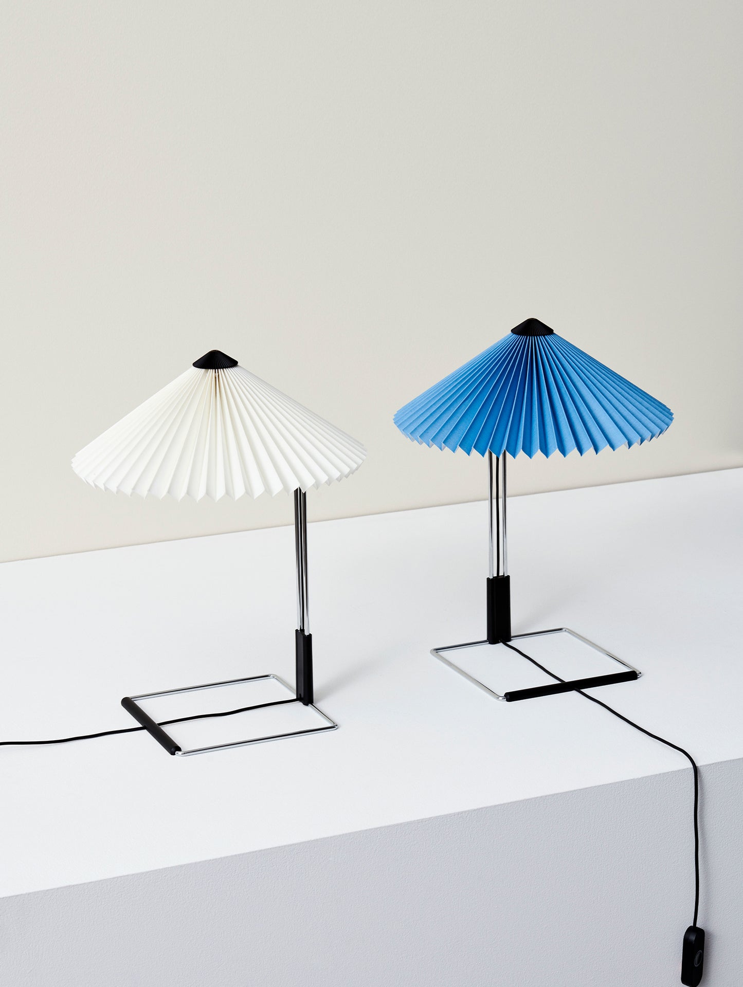 Matin Table Lamp - Mirror Plated Steel Base by HAY