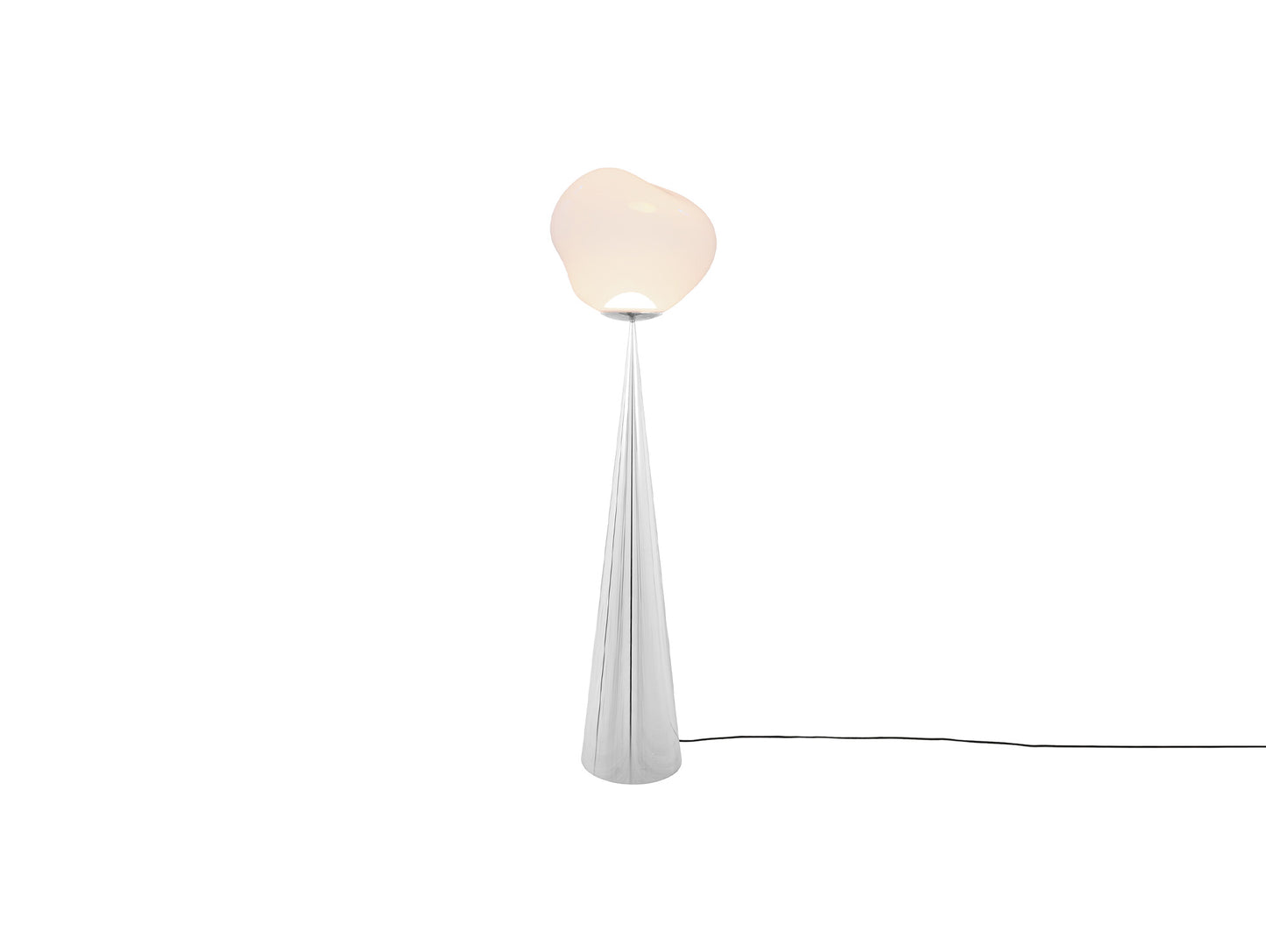 Melt LED Cone Fat Floor Lamp by Tom Dixon - Silver Cone / Opal