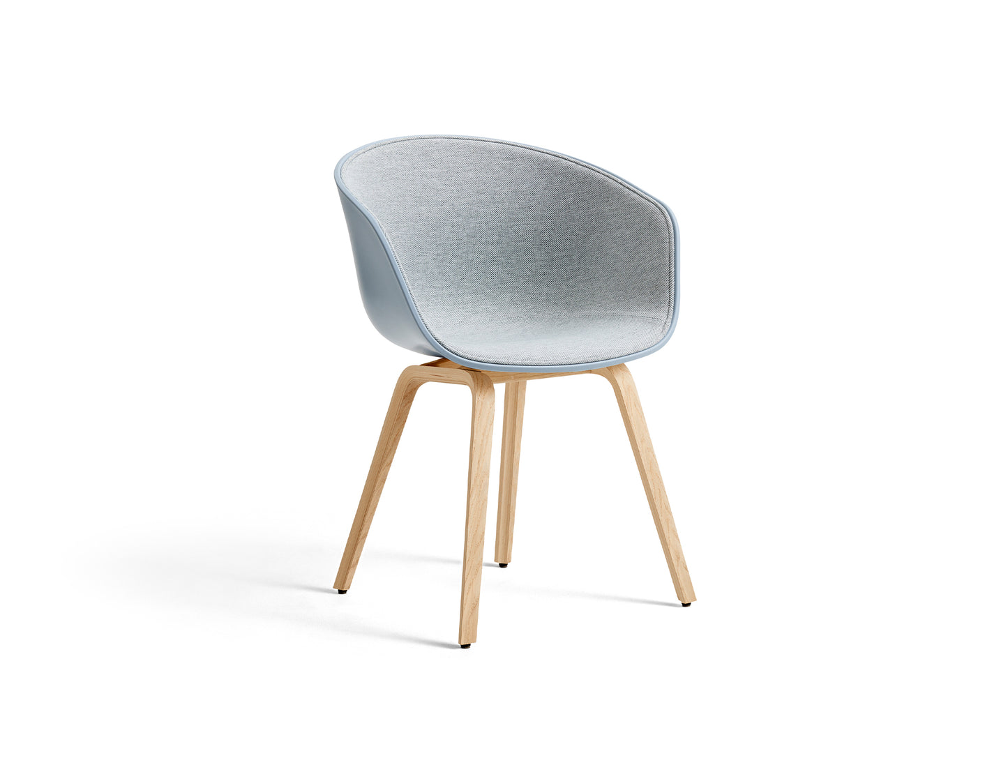 About A Chair AAC 22 - Front Upholstery by HAY - Slate Blue 2.0 + Mode 002 Shell / Lacquered Oak Base