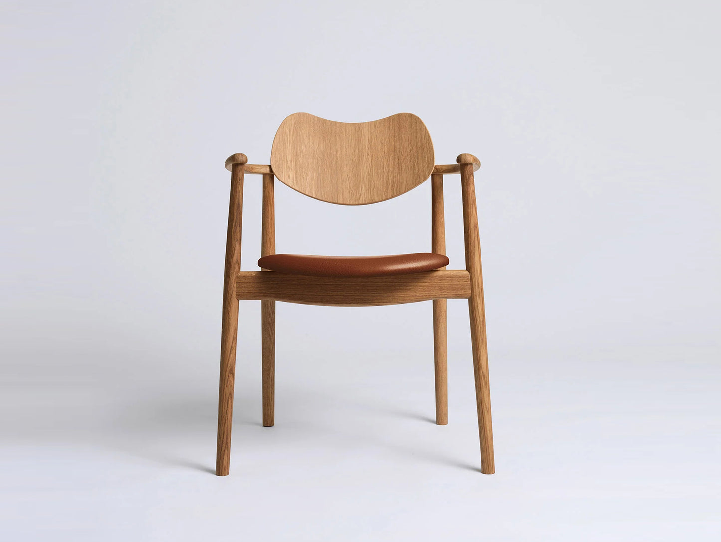 Regatta Chair Seat Upholstered by Ro Collection - Oiled Oak / Exclusive Rio Cognac Leather