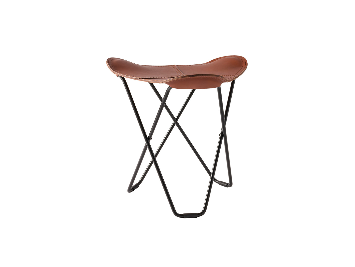 Pampa Flying Goose Stool by Cuero - Black Frame / Montana Leather