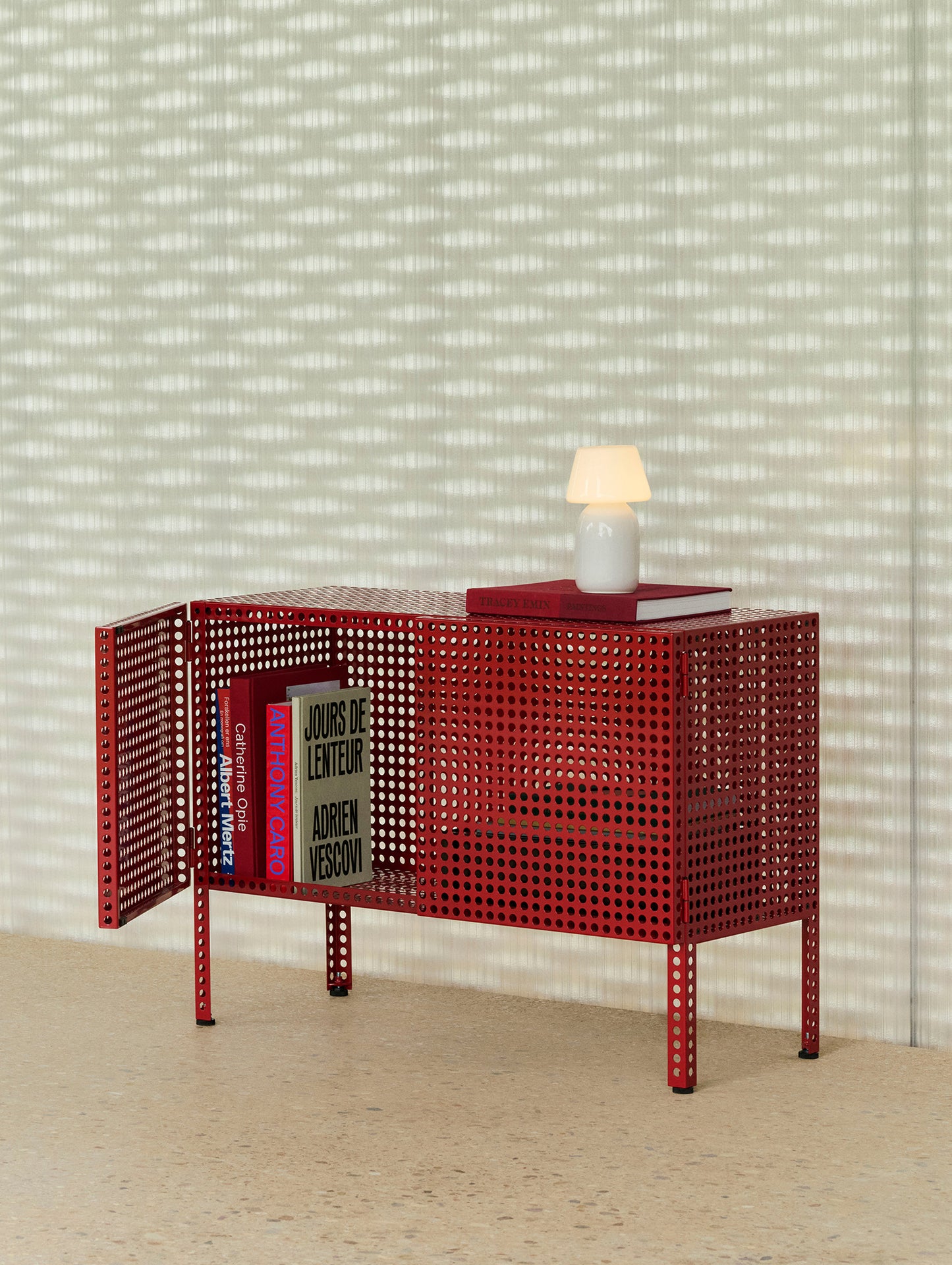 Perforated Cabinet Floor by HAY - Small / Wine Red