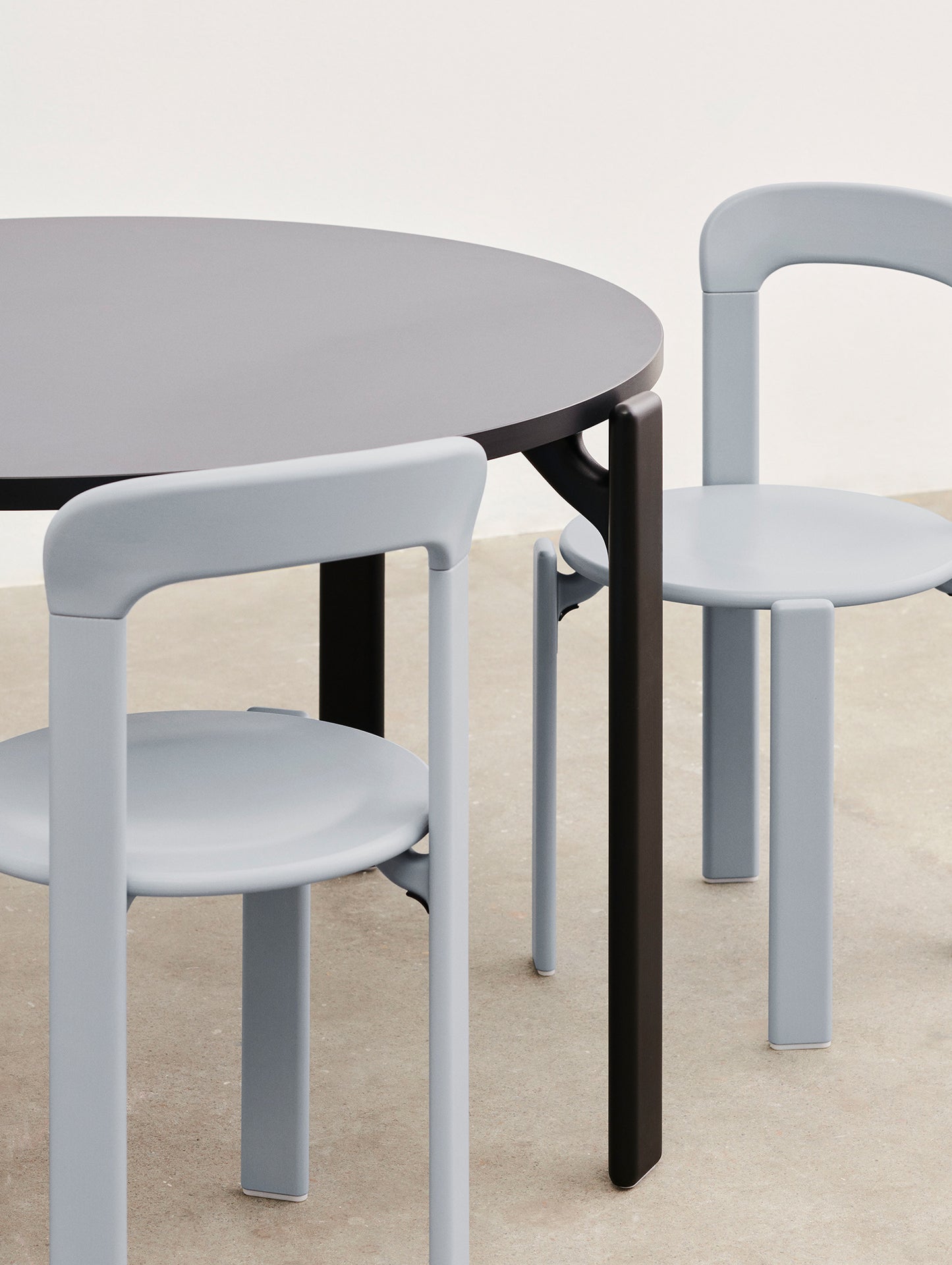Rey Dining Table by HAY - Vulcano Laminate Tabletop / Deep Black Beech Frame