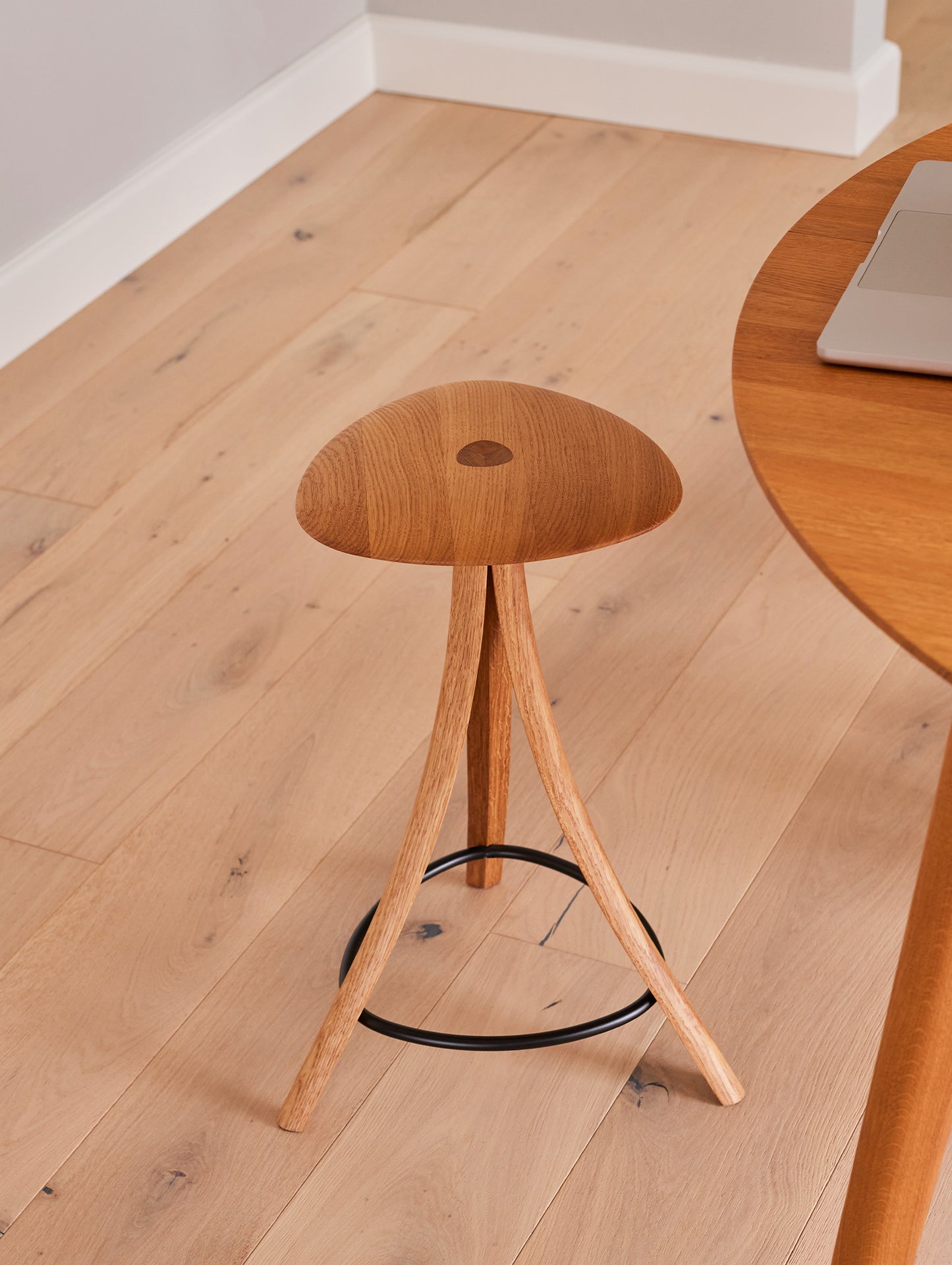 Clover Stool by Ro Collection - Oiled Oak