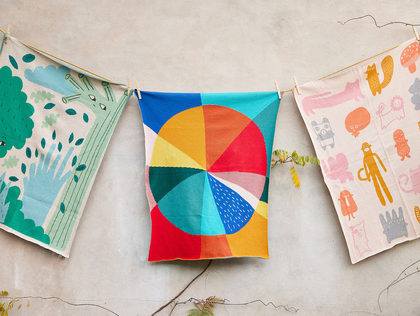 Pie Chart Cotton Mini Blanket by Donna Wilson