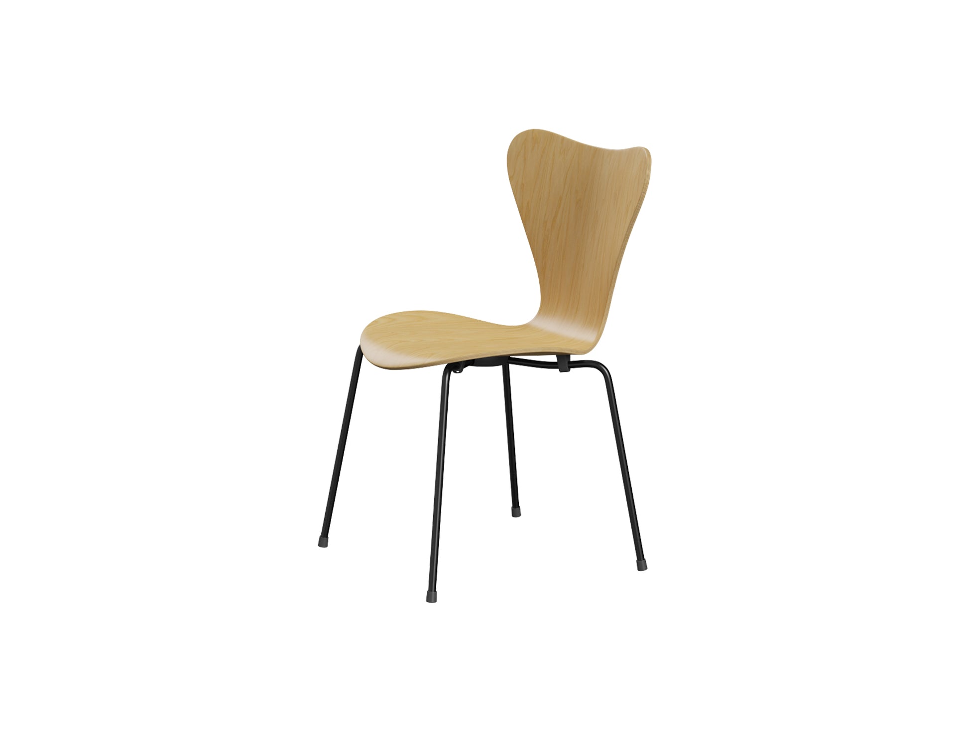 Series 7 Dining Chair (Clear Lacquered Wood) by Fritz Hanse - Ash / Black Steel