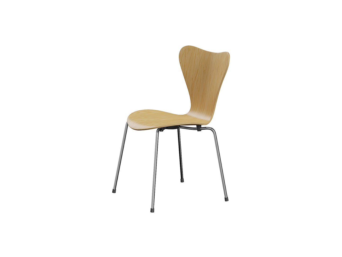 Series 7 Dining Chair (Clear Lacquered Wood) by Fritz Hanse - Ash / Chromed Steel