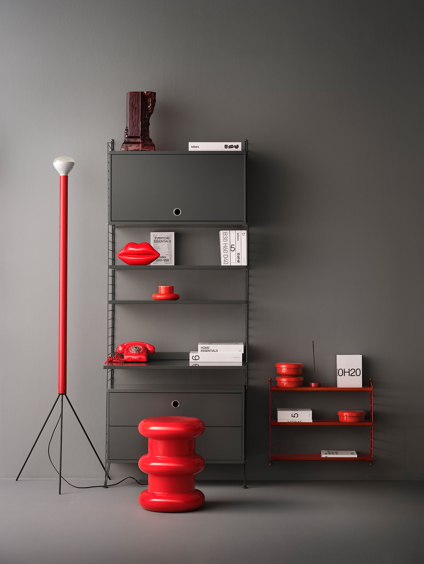 String System Shelves by String - Dark Grey