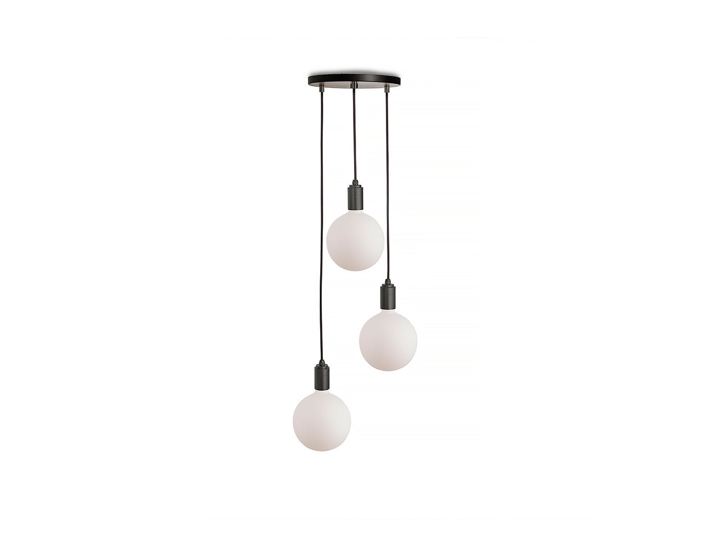 Triple Pendant with Sphere IV by Tala / Black Canopy / Graphite Grip with Graphite Pendants
