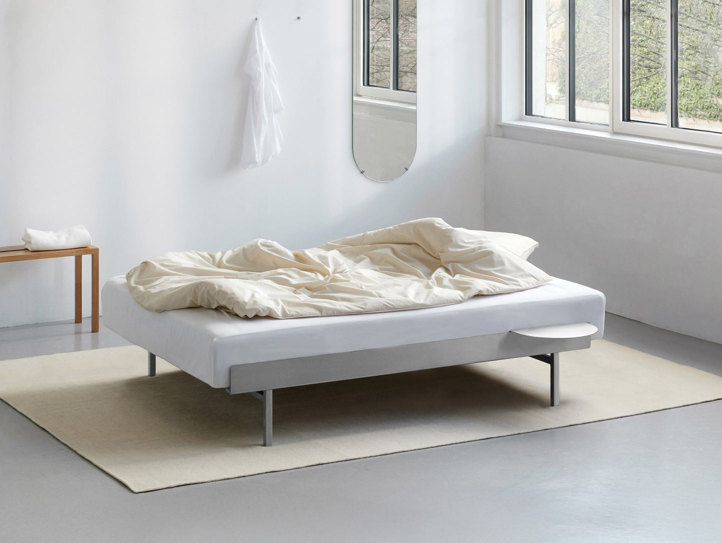 Bed 90 - 180 cm (High) - Stainless Steel by Moebe