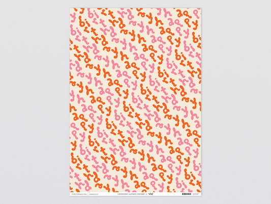 Happy Birthday Bubble Writing Wrapping Paper by Wrap