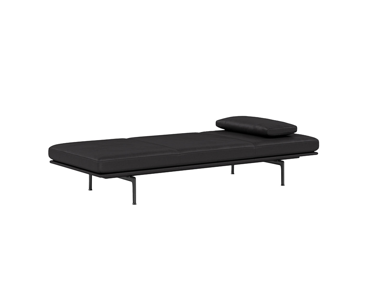 Outline Daybed Cushion by Muuto - Black Silk Leather